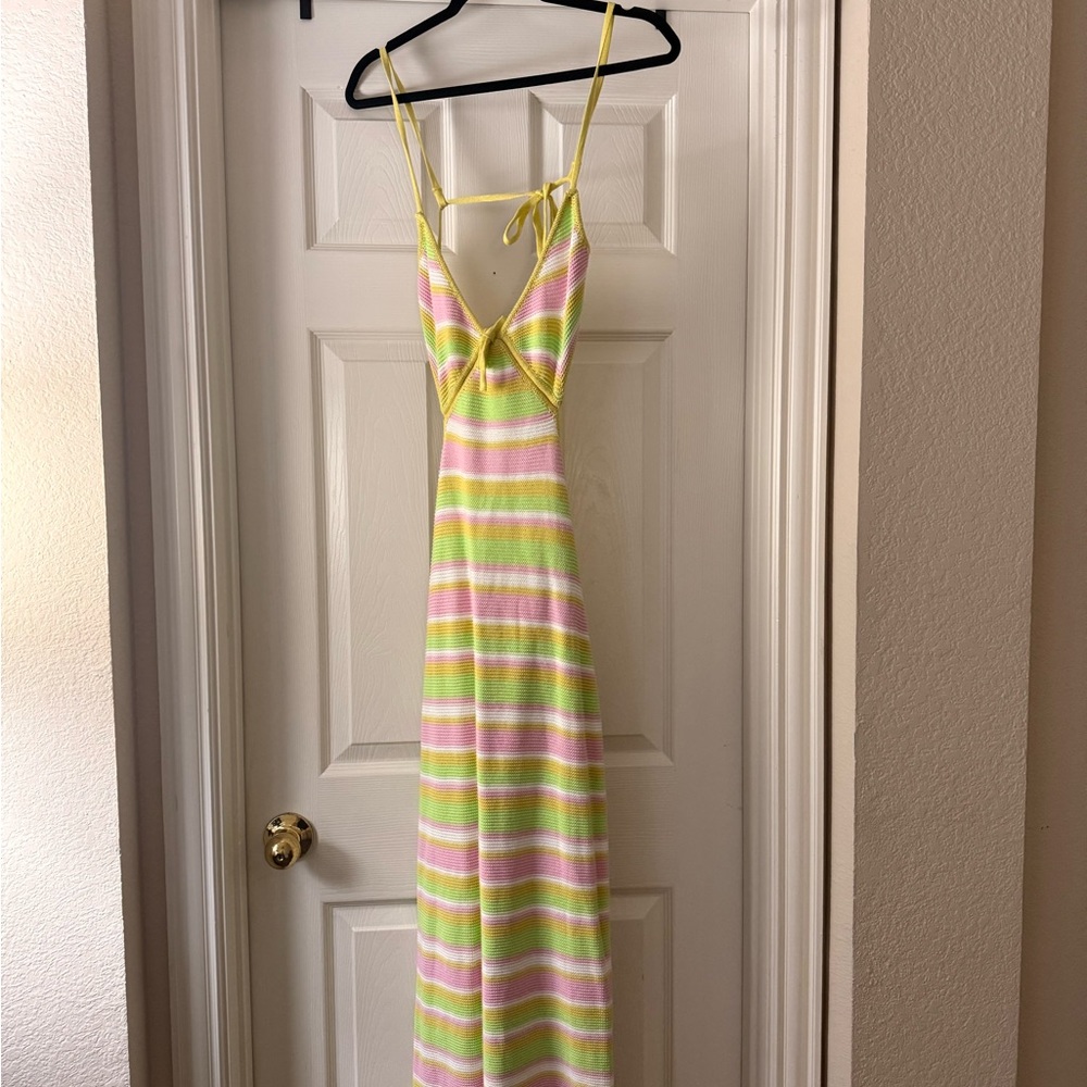 NWT Sabo Skirt Zani dress (Multicolor Backless Striped Dress)